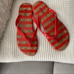 michael kors jelly plastic orange flip flops
